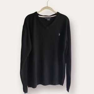 Vintage Polo Black Knit Sweater - L